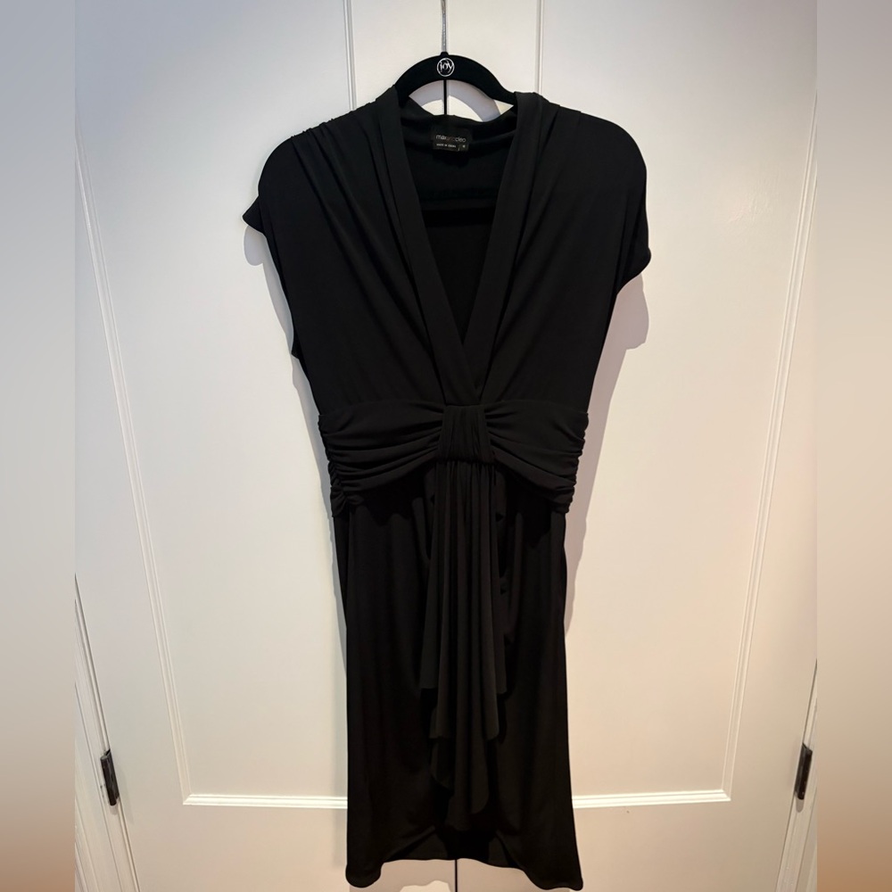 Max & Cleo Black Midi Dress with Draped Detail